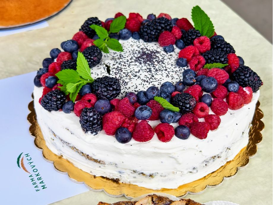 Makový dort s ovocem (bez mouky)